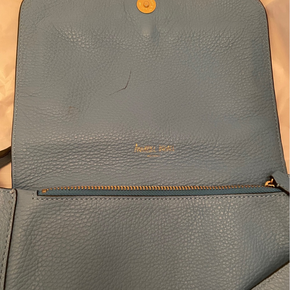 Annabel Ingall Sky Blue Crossbody Bag with Gold Accents - Picture 3 of 16